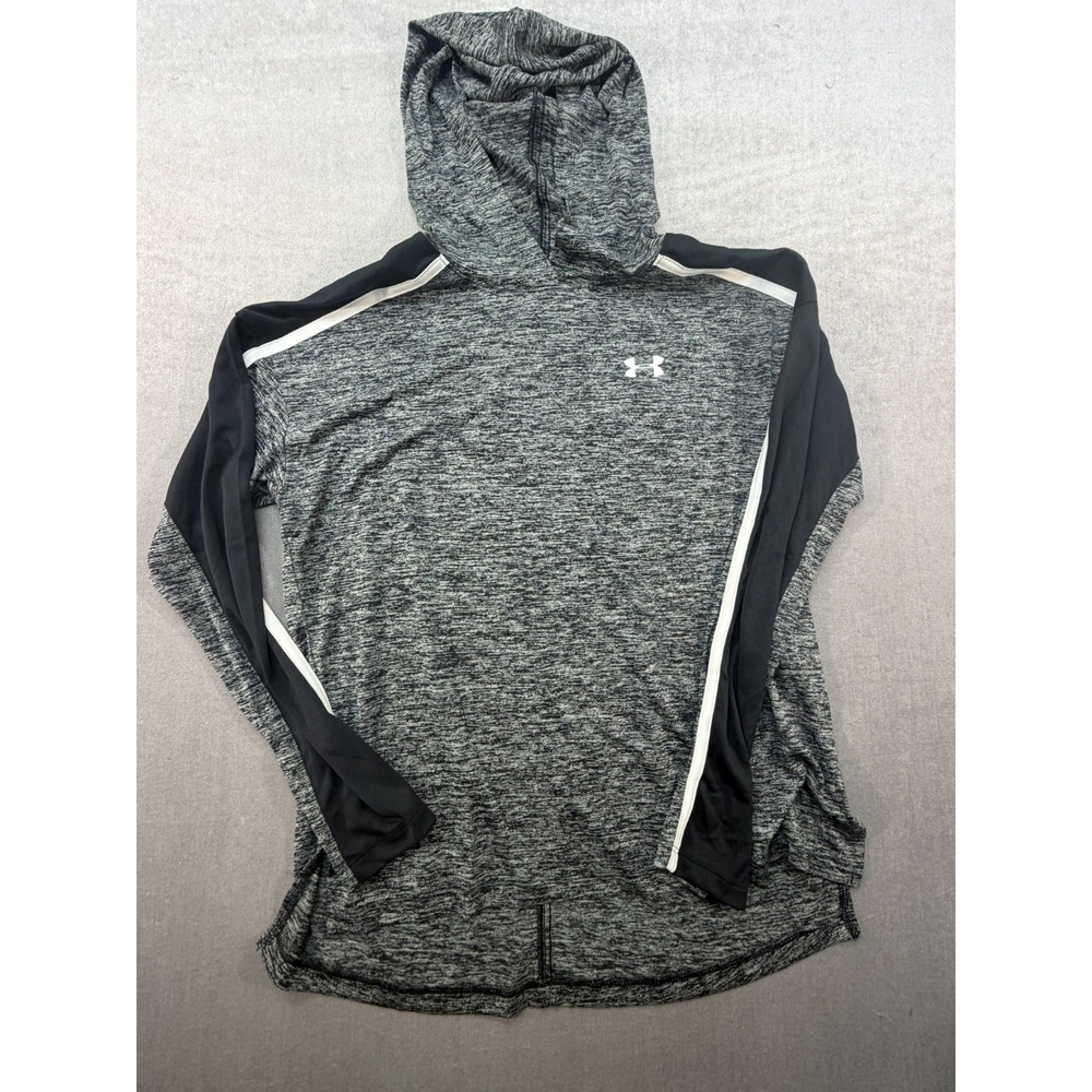 New Women Under Armour Long sleeve Hooded Shirt Gray Size XS Heatgear